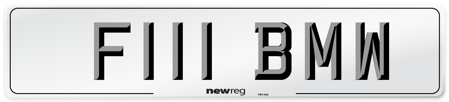 F111 BMW Number Plate from New Reg